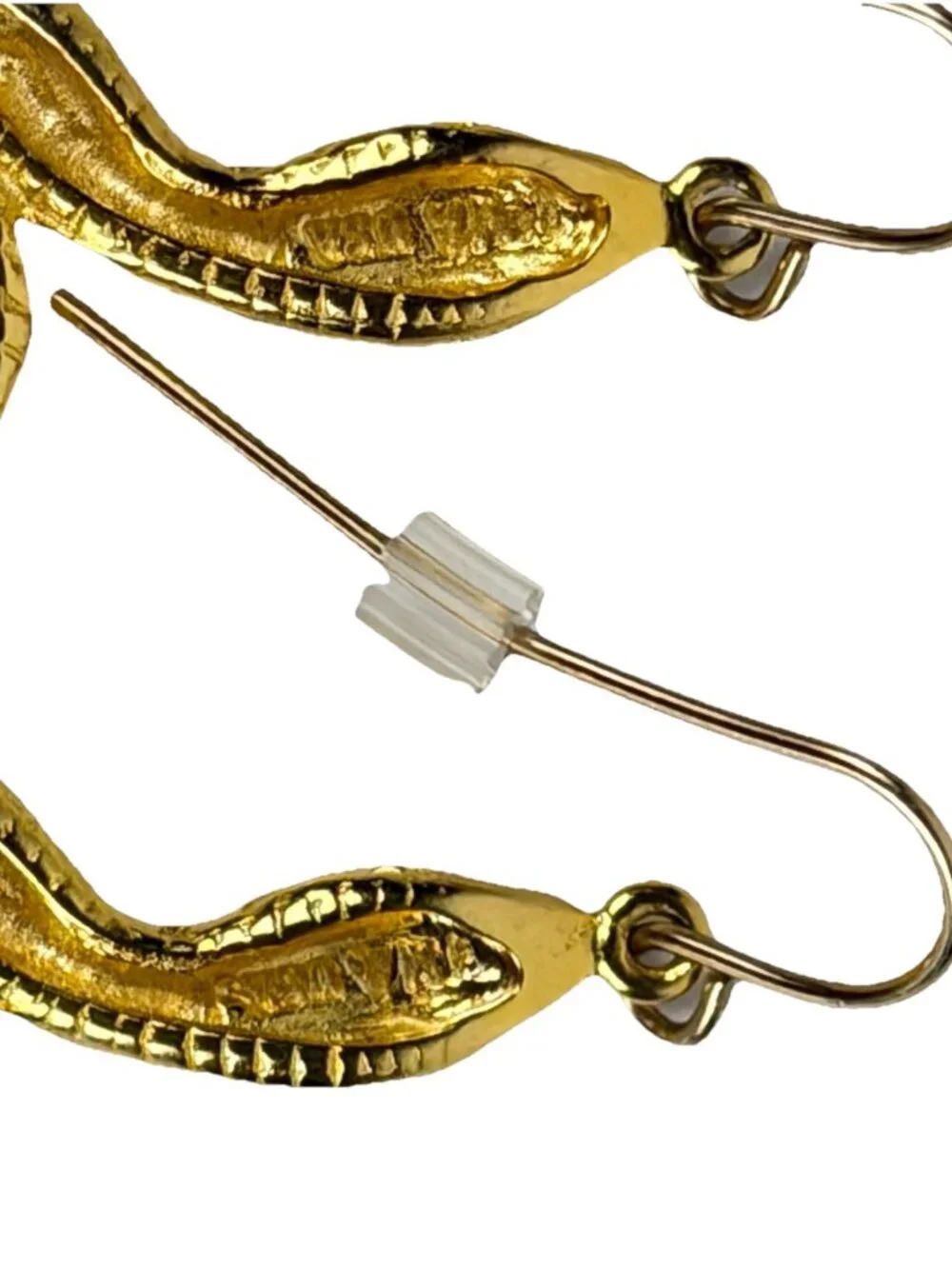 Vintage Metropolitan Museum Of Art MMA USA Snake Earrings Gold Tone 2”